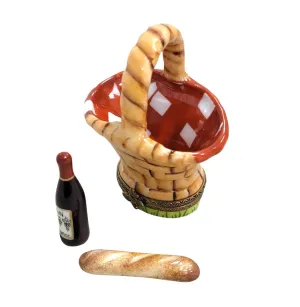 Picnic Basket w Wine and Bread