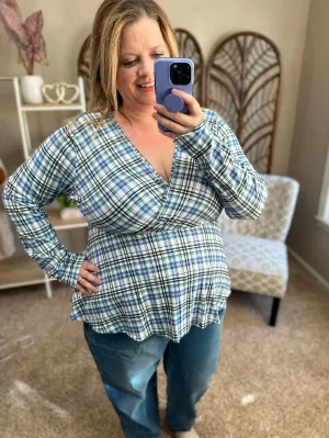 Picnic in the Park Top - Blue Plaid