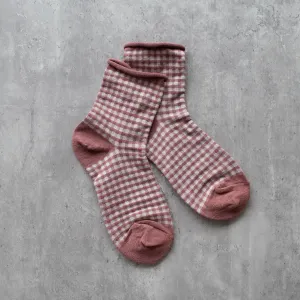 Picnic Mid Crew Socks in Mauve