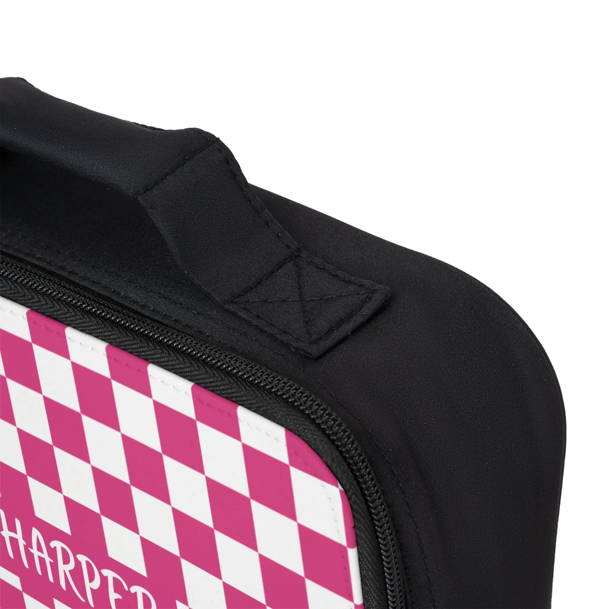 Pink Checks Lunch Bag (INCLUDE CUSTOM NAME & FONT OPTION IN NOTES AT CHECKOUT)