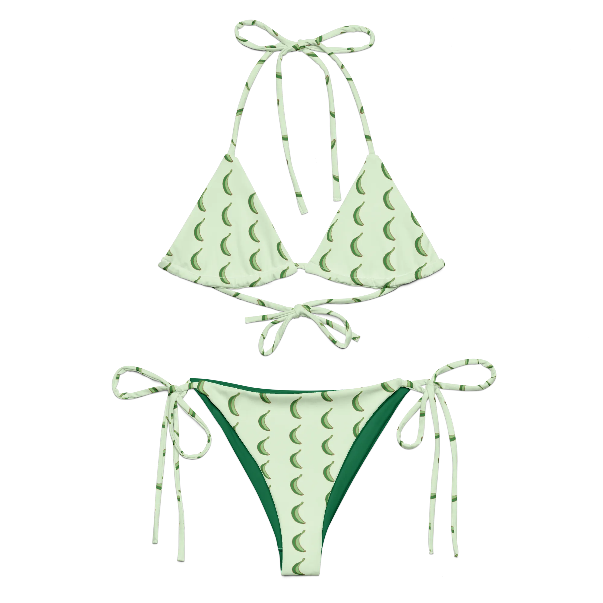 Platano Power Dominican All-over Print Two Piece String Bikini Set Swimsuit