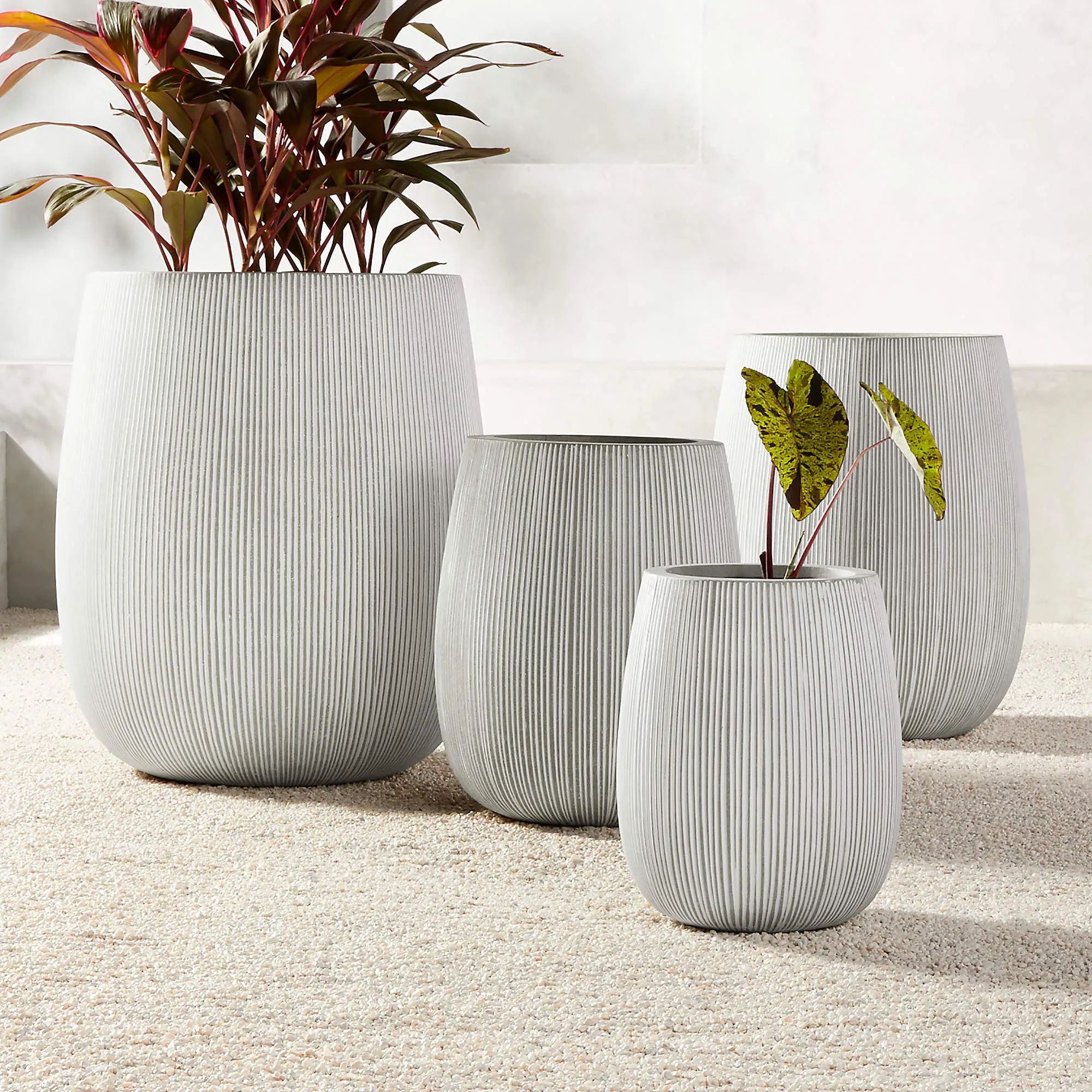 Pod Grey Cement Indooroutdoor Planter Medium