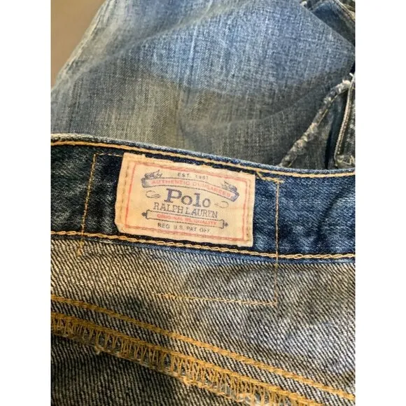 Polo Ralph Lauren Blue Distressed Denim Pencil Skirt, Size 6
