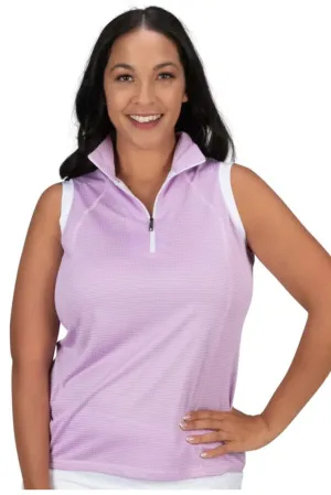 Polo S/M Zone Taille Plus (Lilas & Blanc) de Lopez