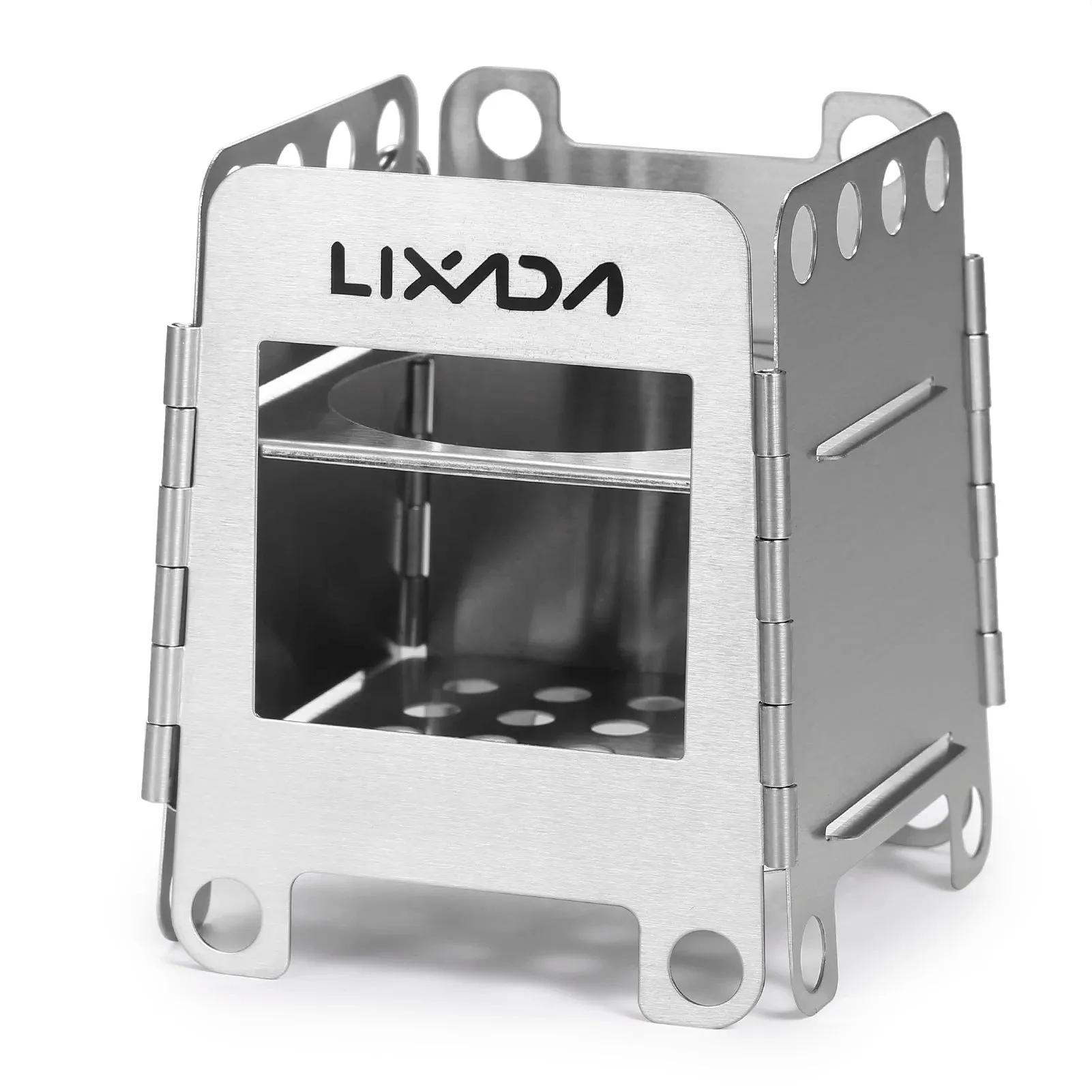 Portable Stainless Steel Lightweight Folding Wood Stove Pocket Stove Outdoor Camping Cooking Picnic Backpacking Stove