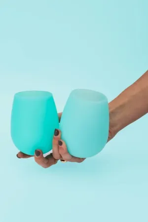 PORTER GREEN PAVONE SILICONE GLASSES SET OF 2