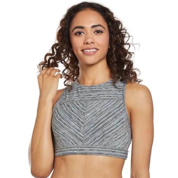 Prana | Lupita Crop Bra Top Yoga Workout Gray Open Back Sports Women Small