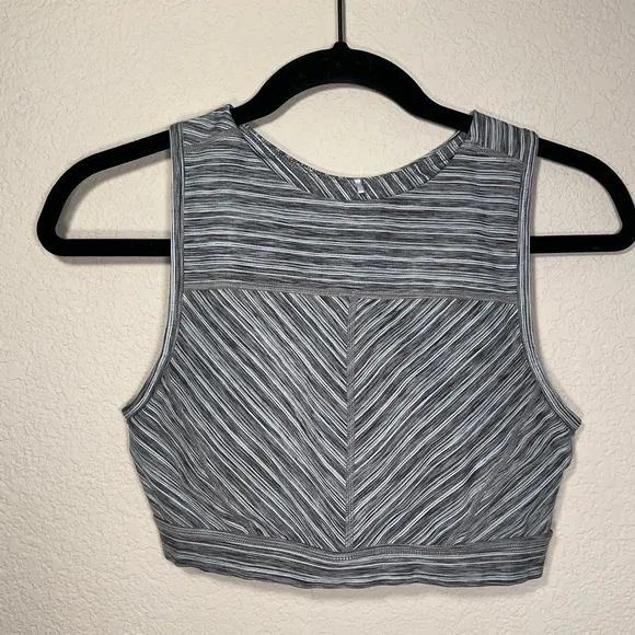 Prana | Lupita Crop Bra Top Yoga Workout Gray Open Back Sports Women Small