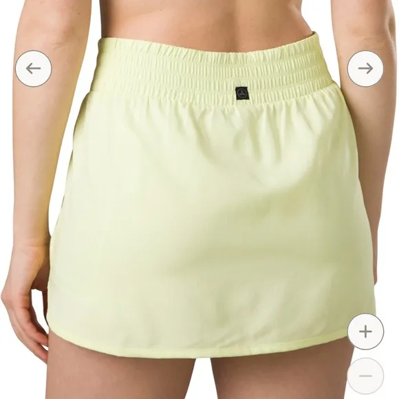 prAna peak to pavement skort lime squeeze medium