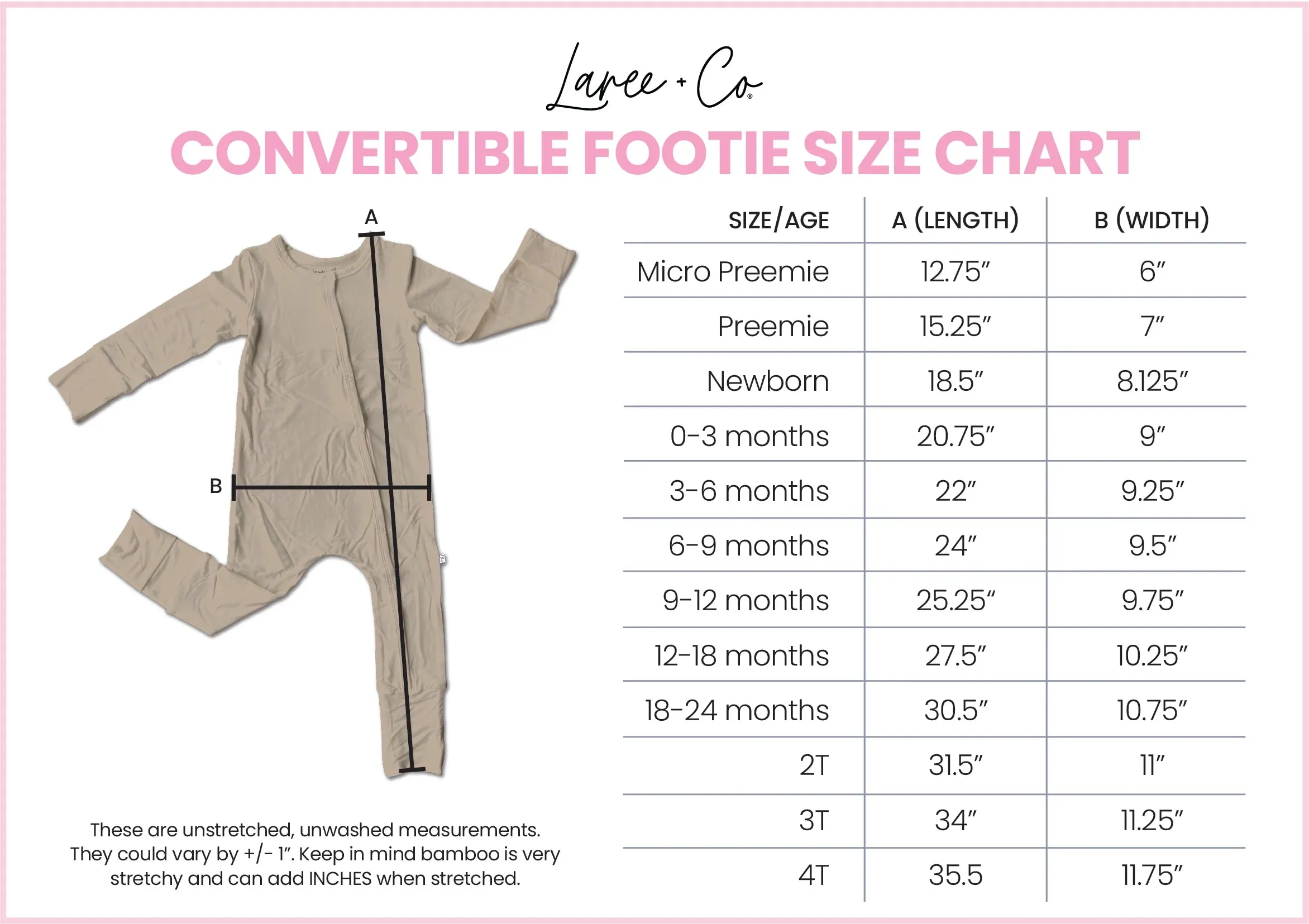 PREEMIE Bamboo Ruffle Convertible Footie - Allie Floral
