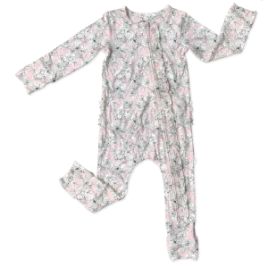 PREEMIE Bamboo Ruffle Convertible Footie - Allie Floral