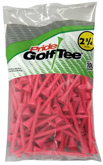 Pride Deluxe Wood Golf Tees 2-3/4"- Retail Bags