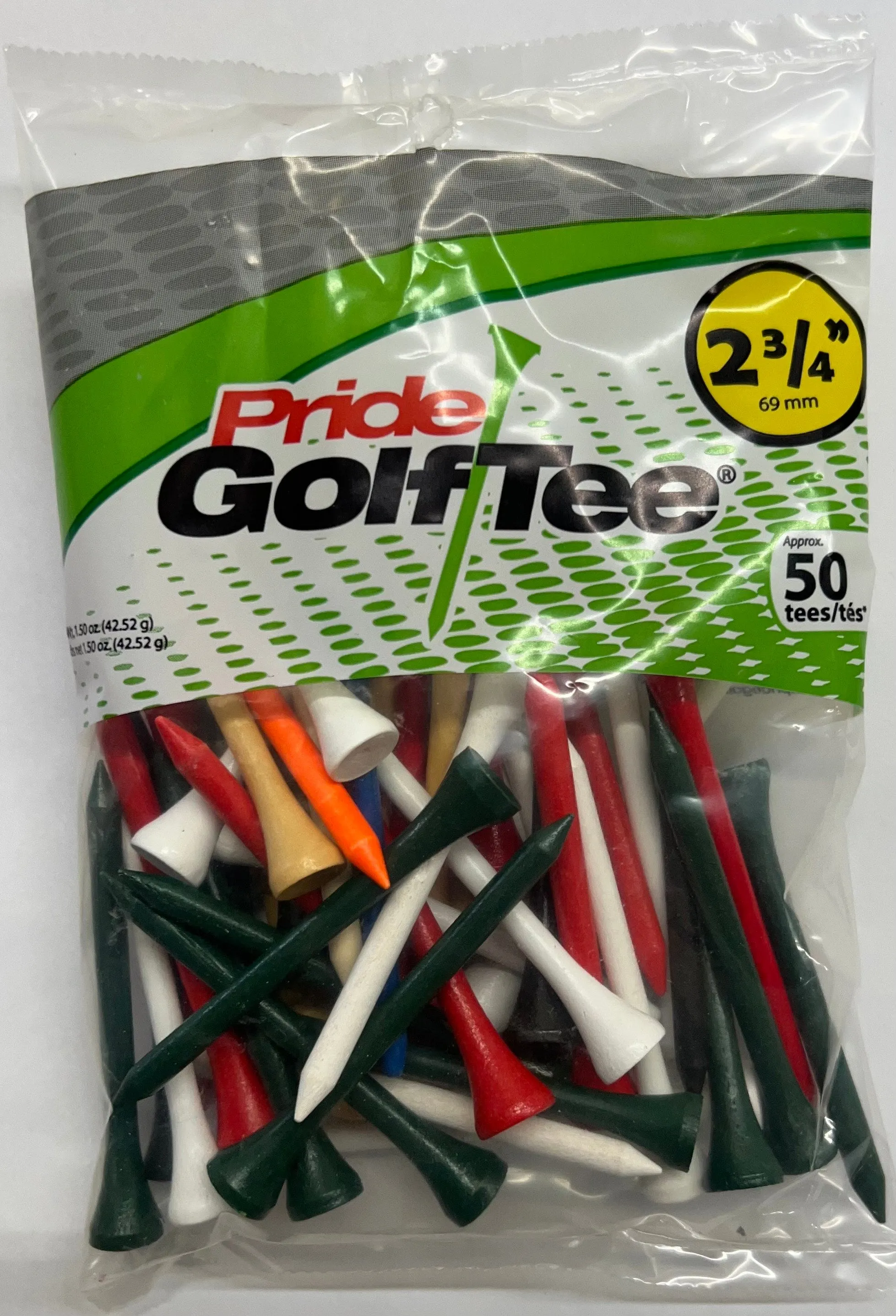 Pride Deluxe Wood Golf Tees 2-3/4"- Retail Bags