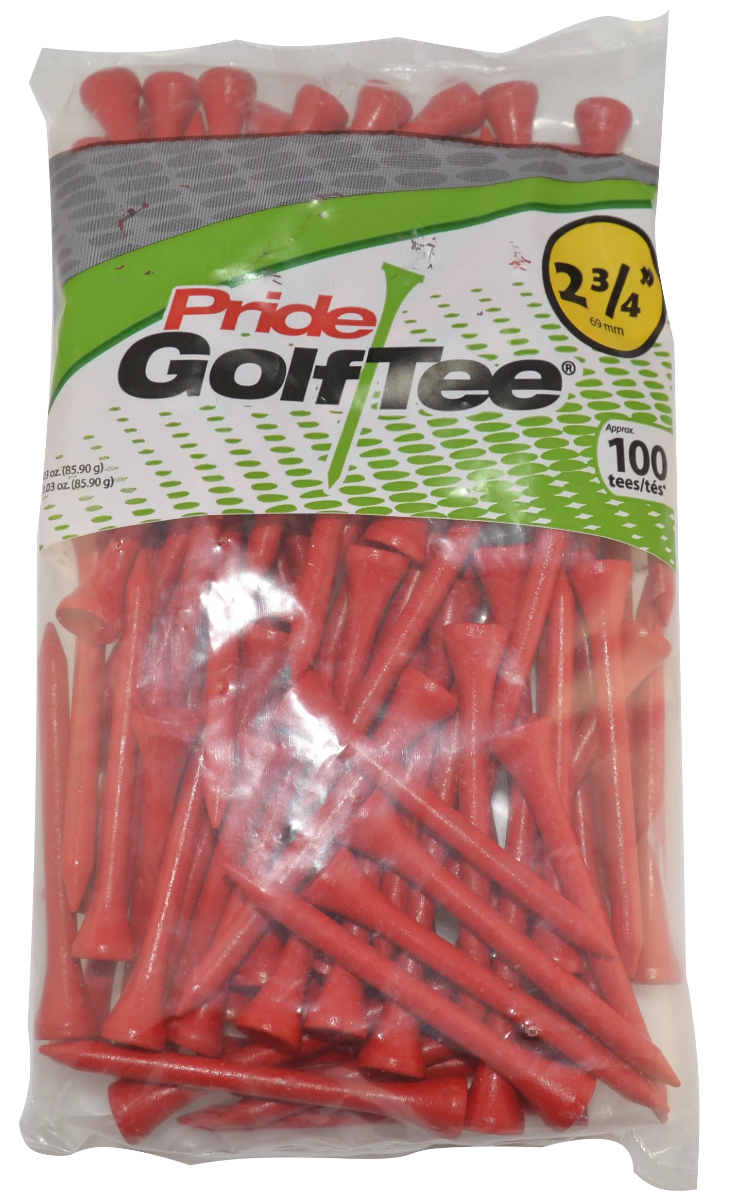 Pride Deluxe Wood Golf Tees 2-3/4"- Retail Bags
