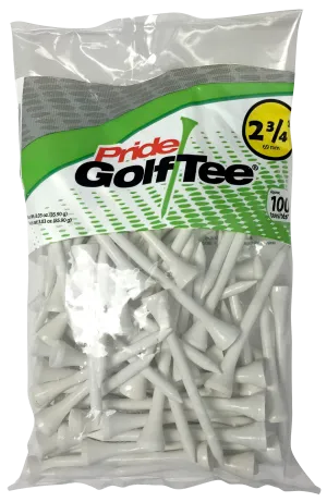 Pride Deluxe Wood Golf Tees 2-3/4"- Retail Bags