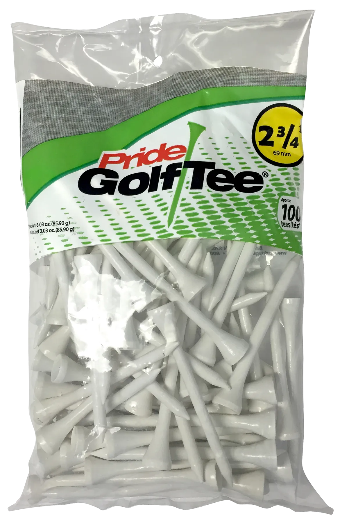 Pride Deluxe Wood Golf Tees 2-3/4"- Retail Bags