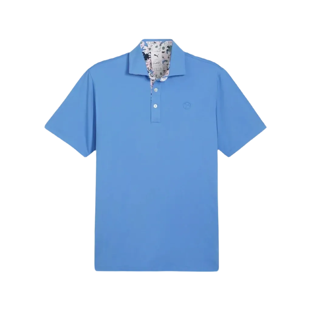 Puma AP Floral Trim Golf Polo - Blue
