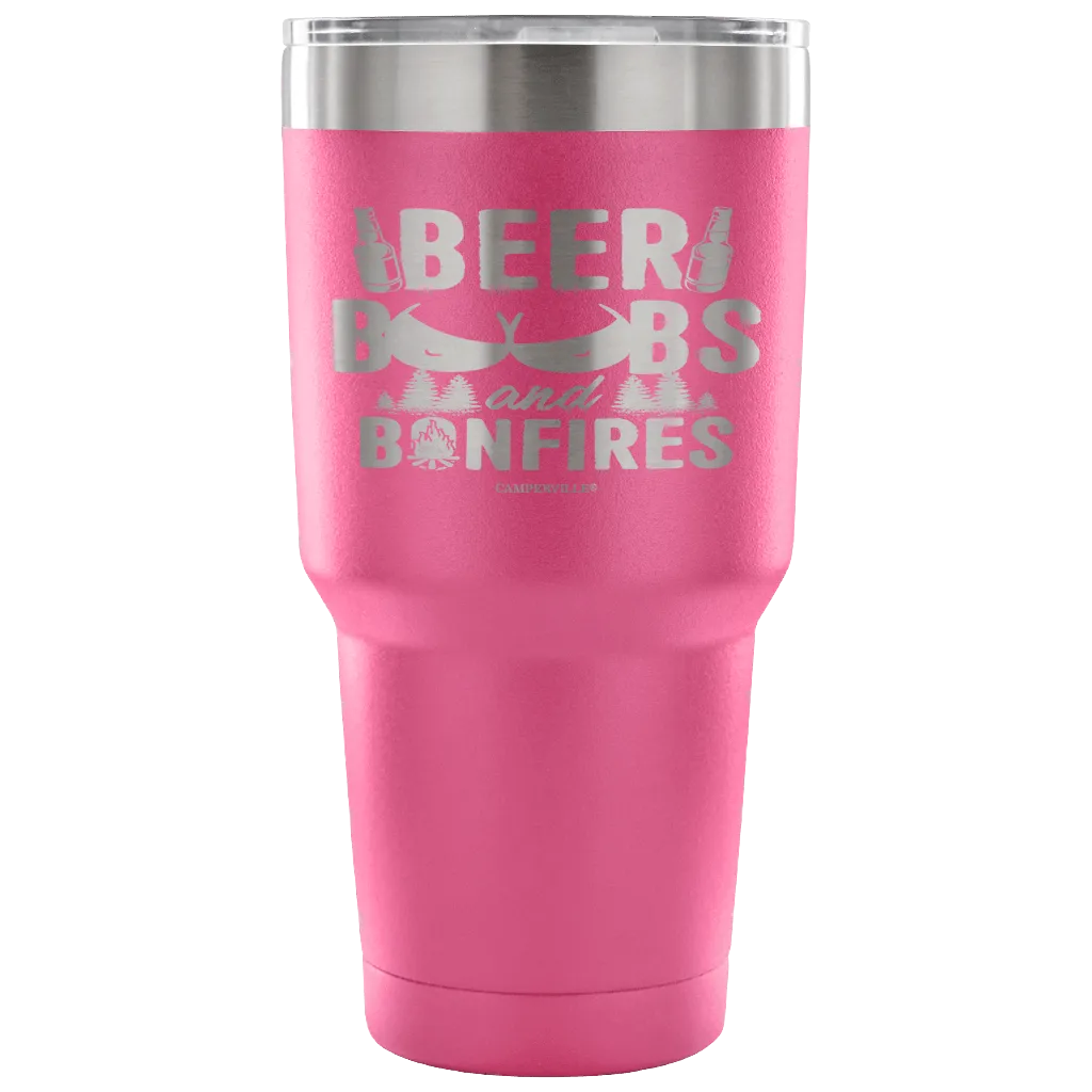 "Beer, Boobs, and Bonfires" Stainless Steel Tumbler