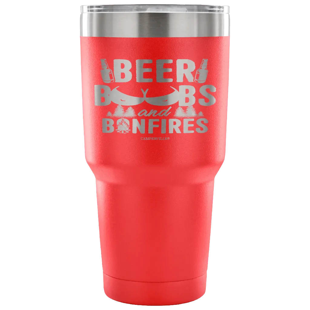 "Beer, Boobs, and Bonfires" Stainless Steel Tumbler