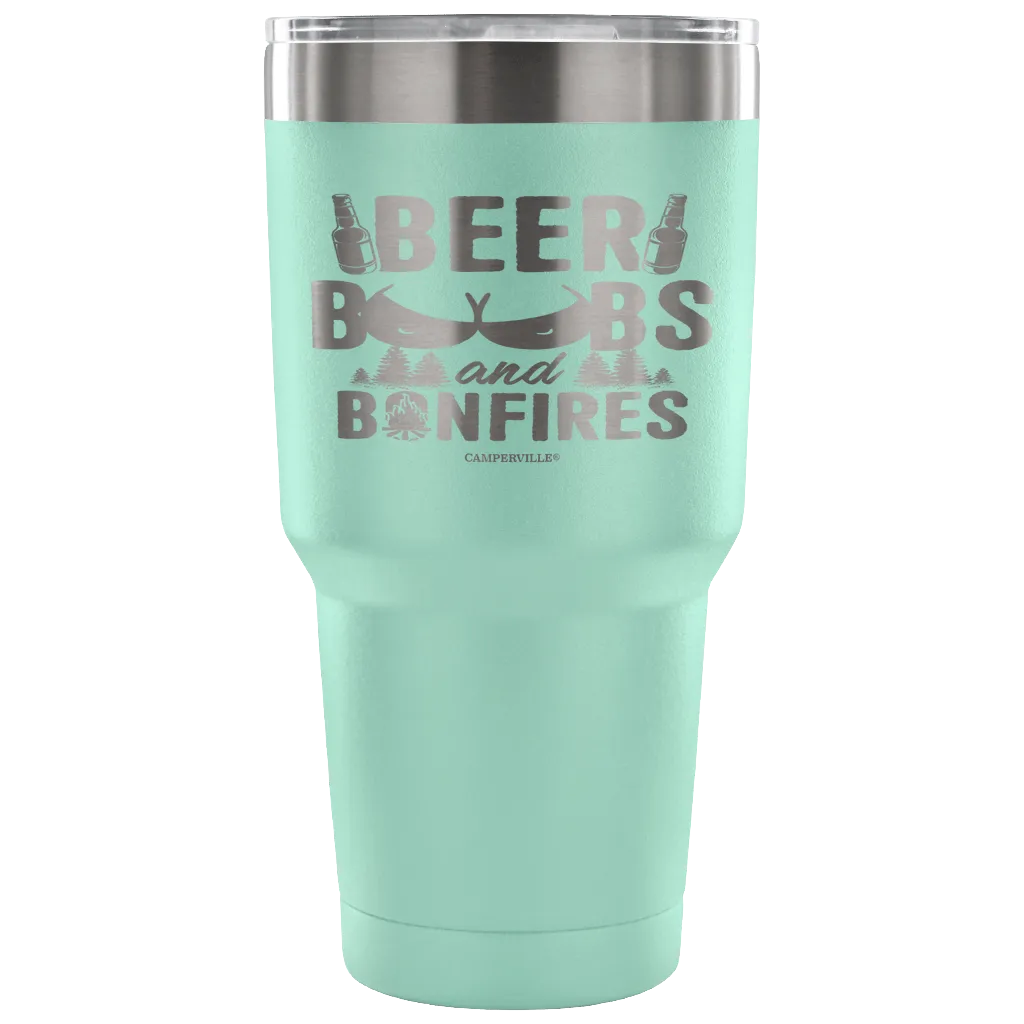 "Beer, Boobs, and Bonfires" Stainless Steel Tumbler