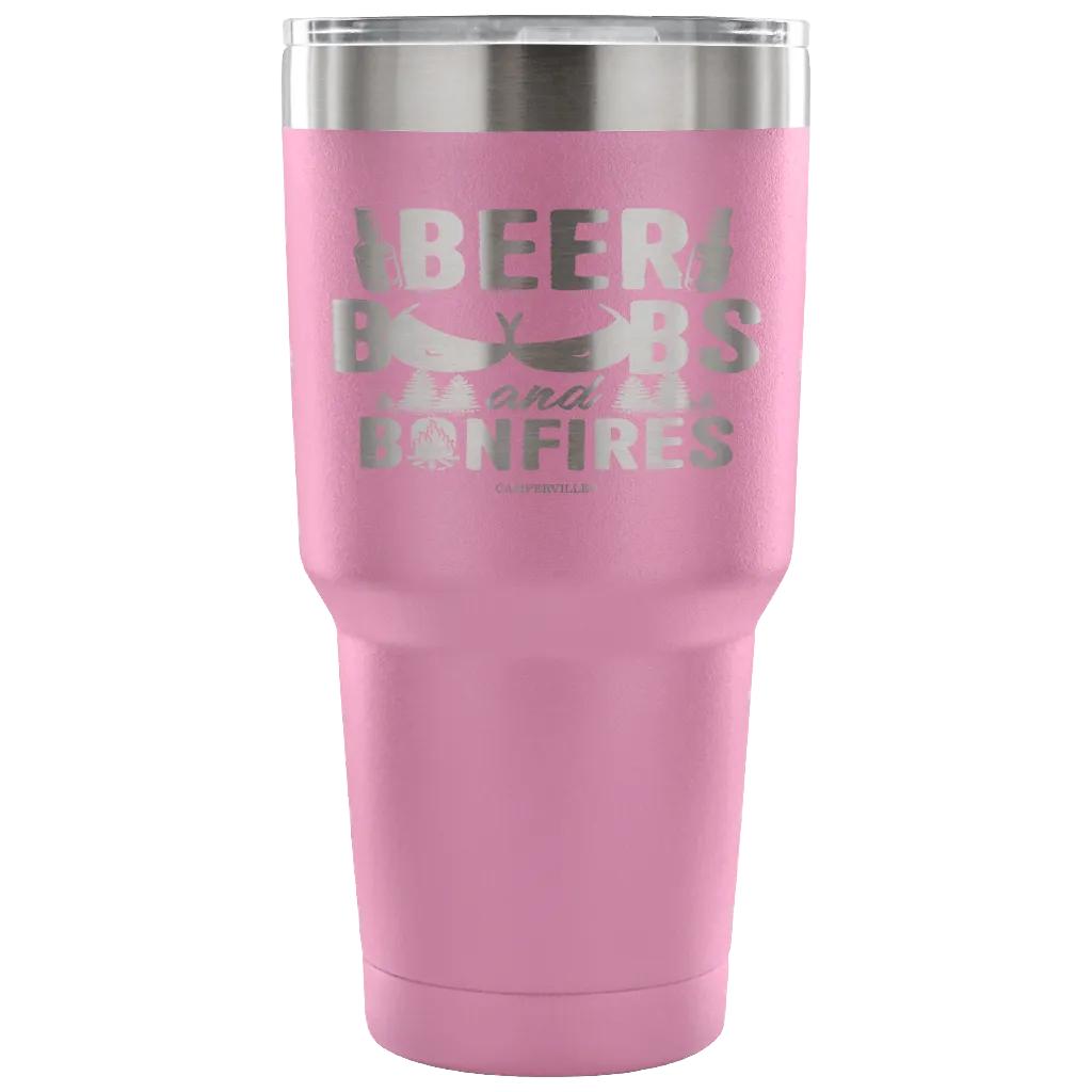 "Beer, Boobs, and Bonfires" Stainless Steel Tumbler