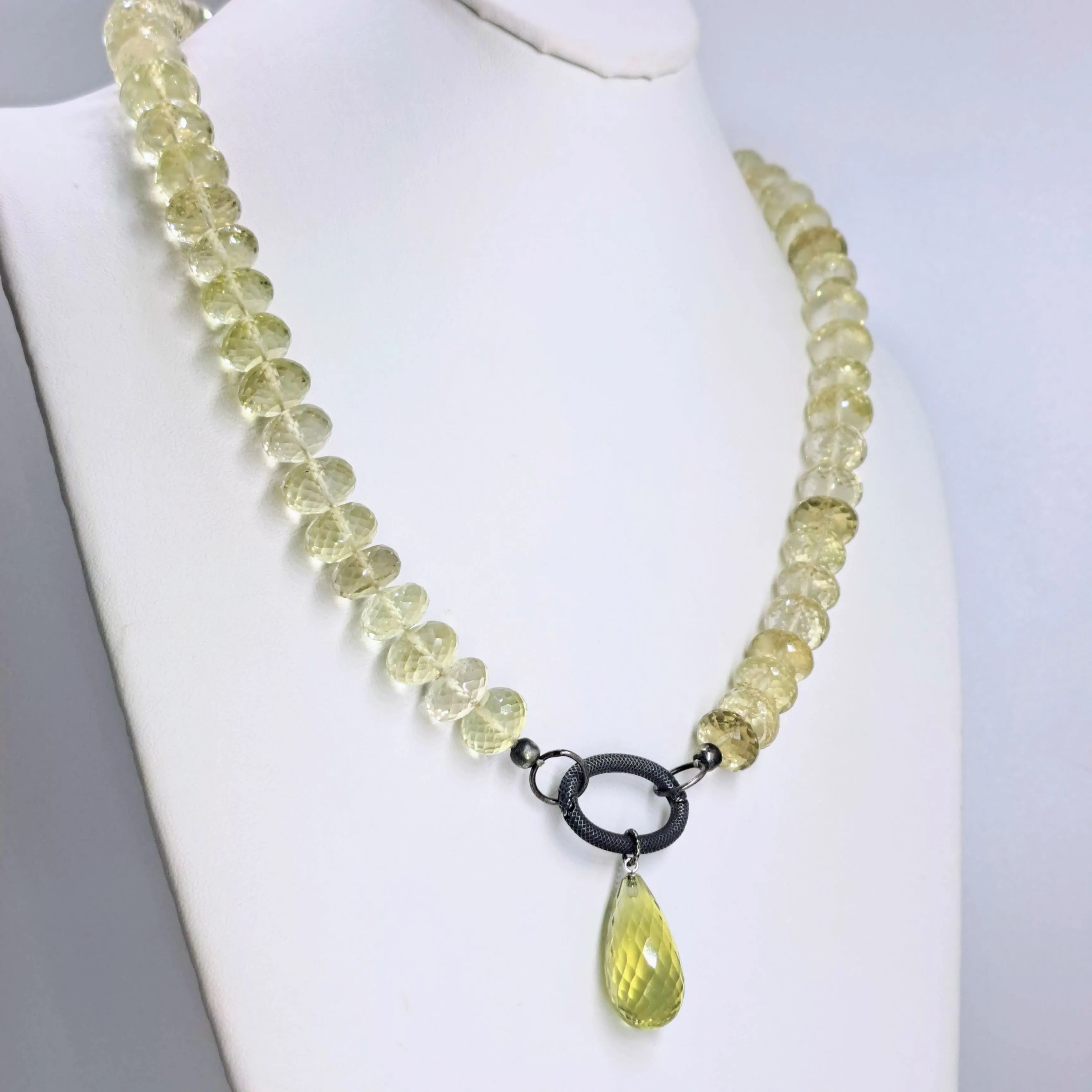 "Lots O' Lemon Drops" Necklace/Pendant - Topaz, Black Sterling