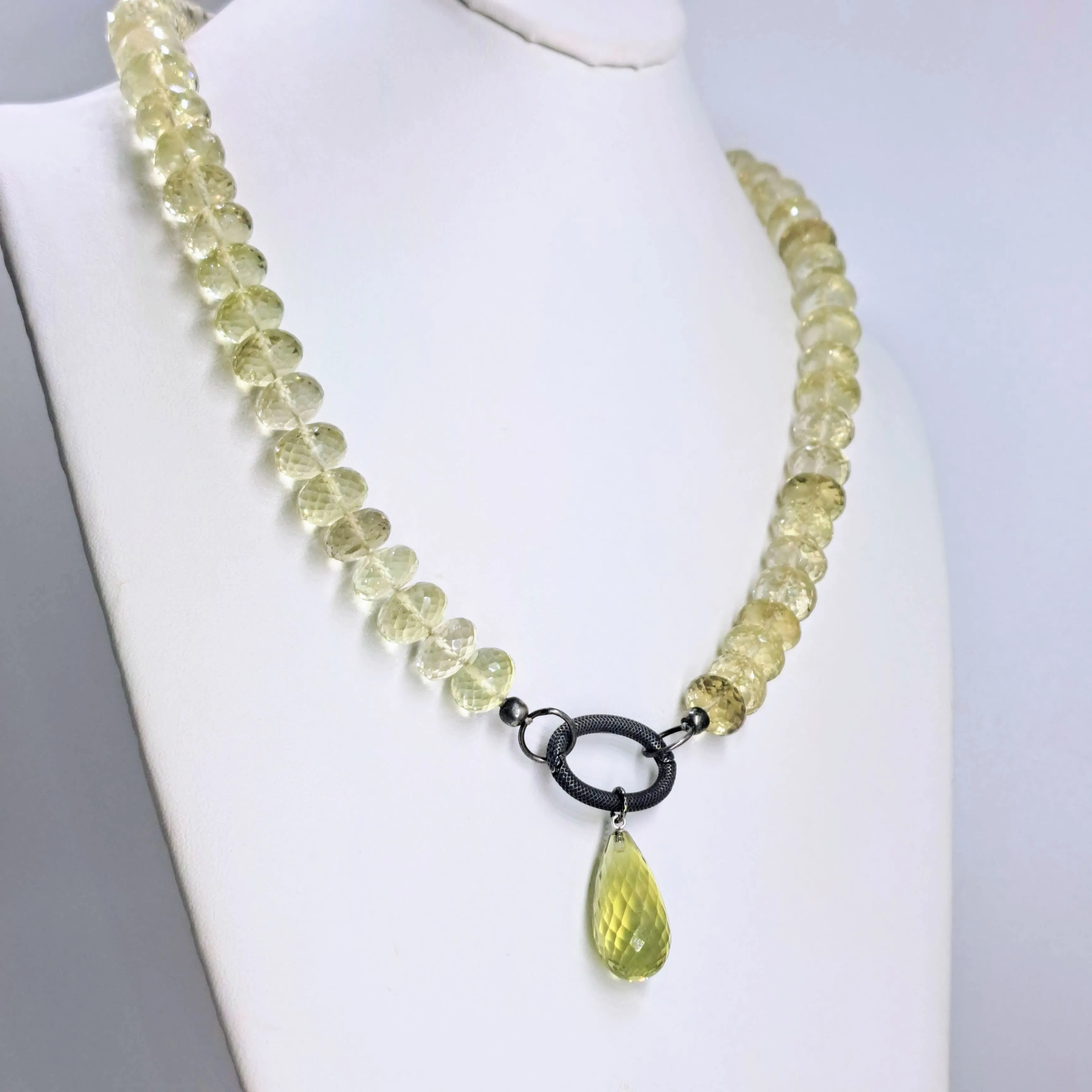 "Lots O' Lemon Drops" Necklace/Pendant - Topaz, Black Sterling