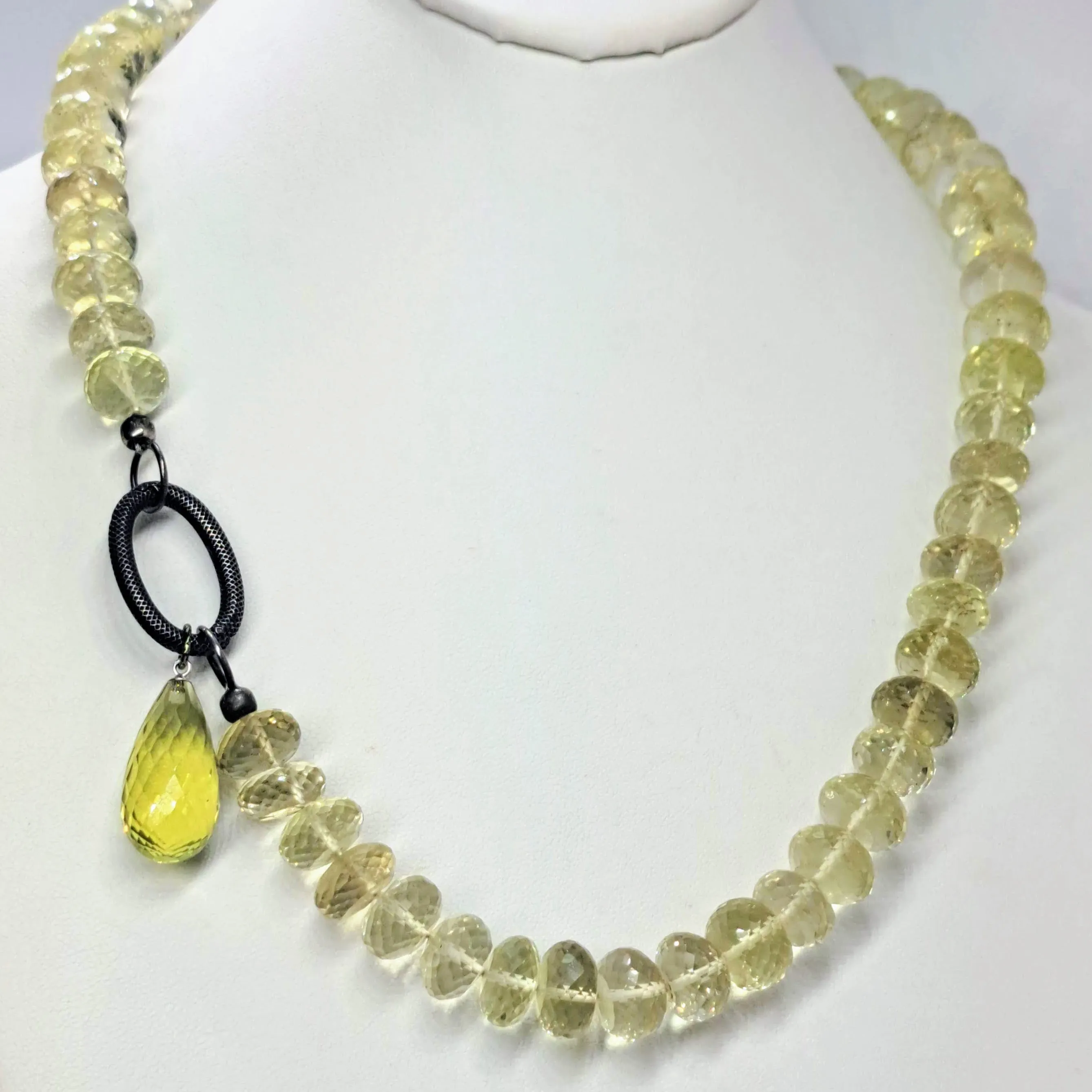 "Lots O' Lemon Drops" Necklace/Pendant - Topaz, Black Sterling