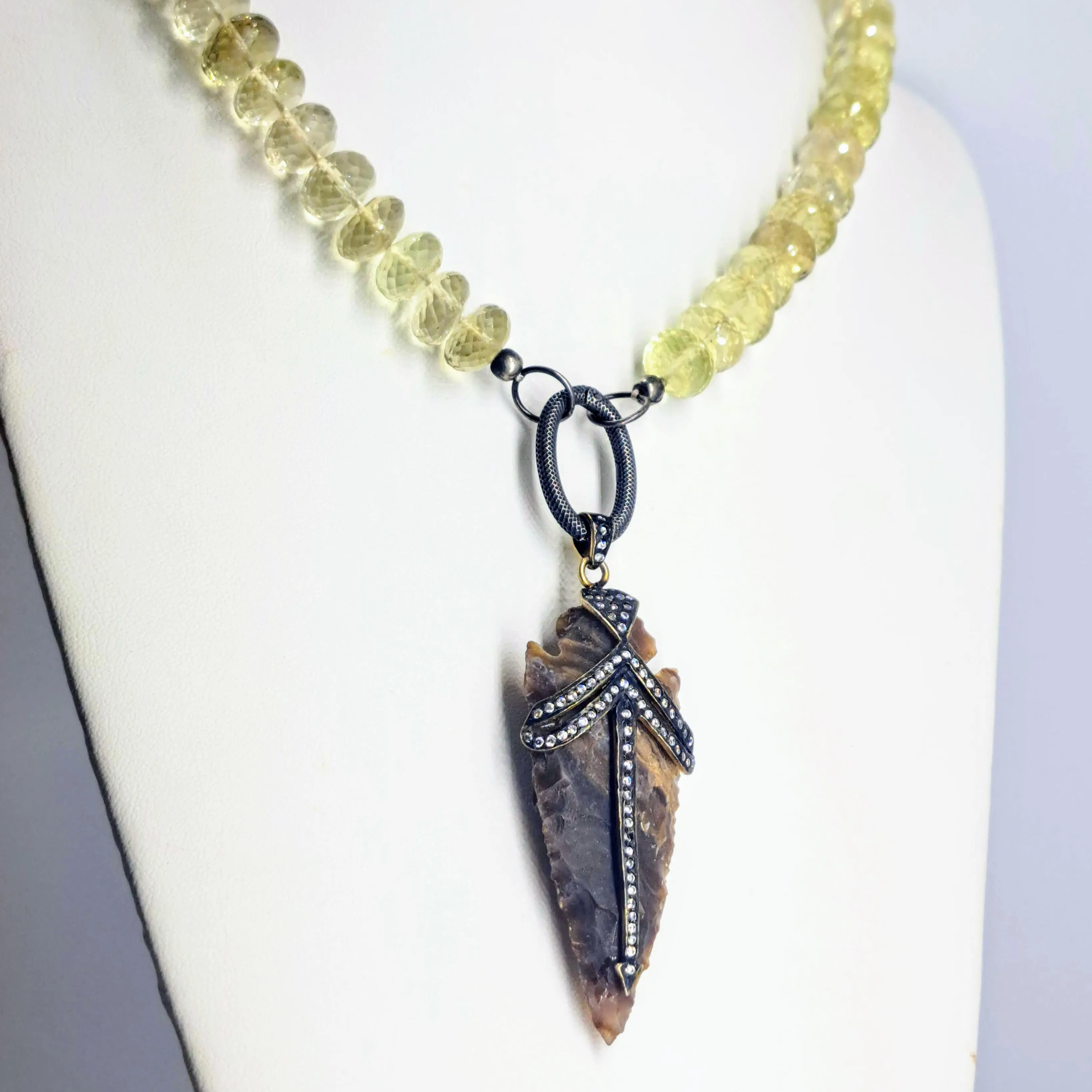 "Lots O' Lemon Drops" Necklace/Pendant - Topaz, Black Sterling