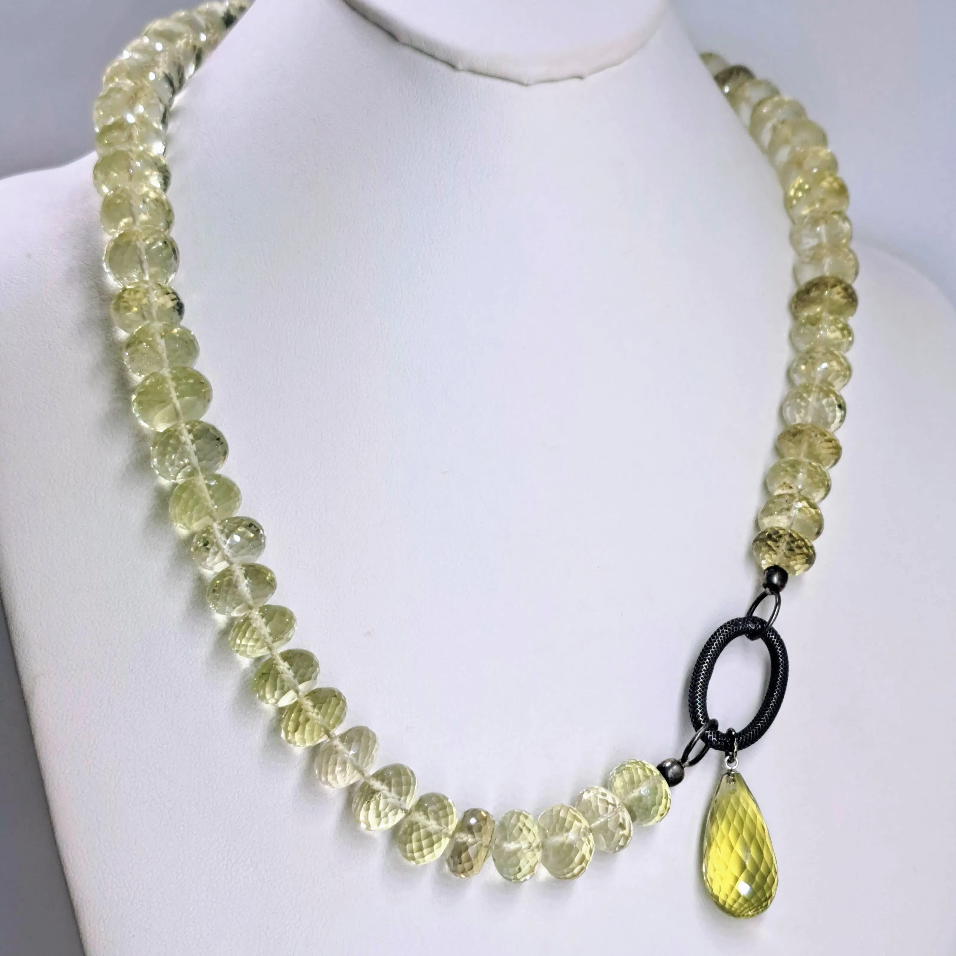 "Lots O' Lemon Drops" Necklace/Pendant - Topaz, Black Sterling