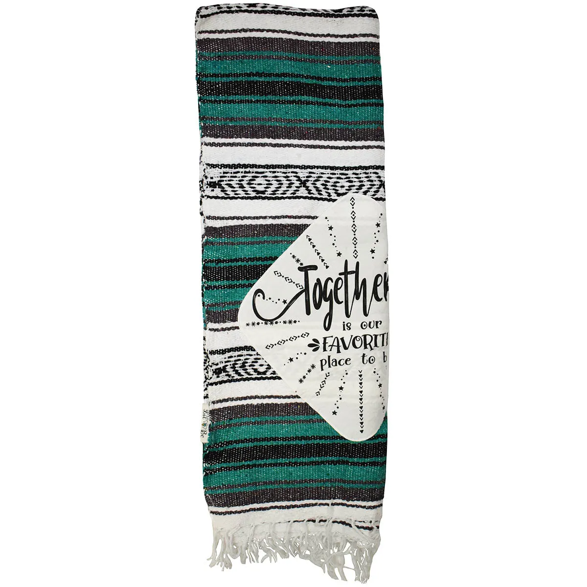 "Together" -Forest Green Throw - Falza Mexican Blanket - Wholesales
