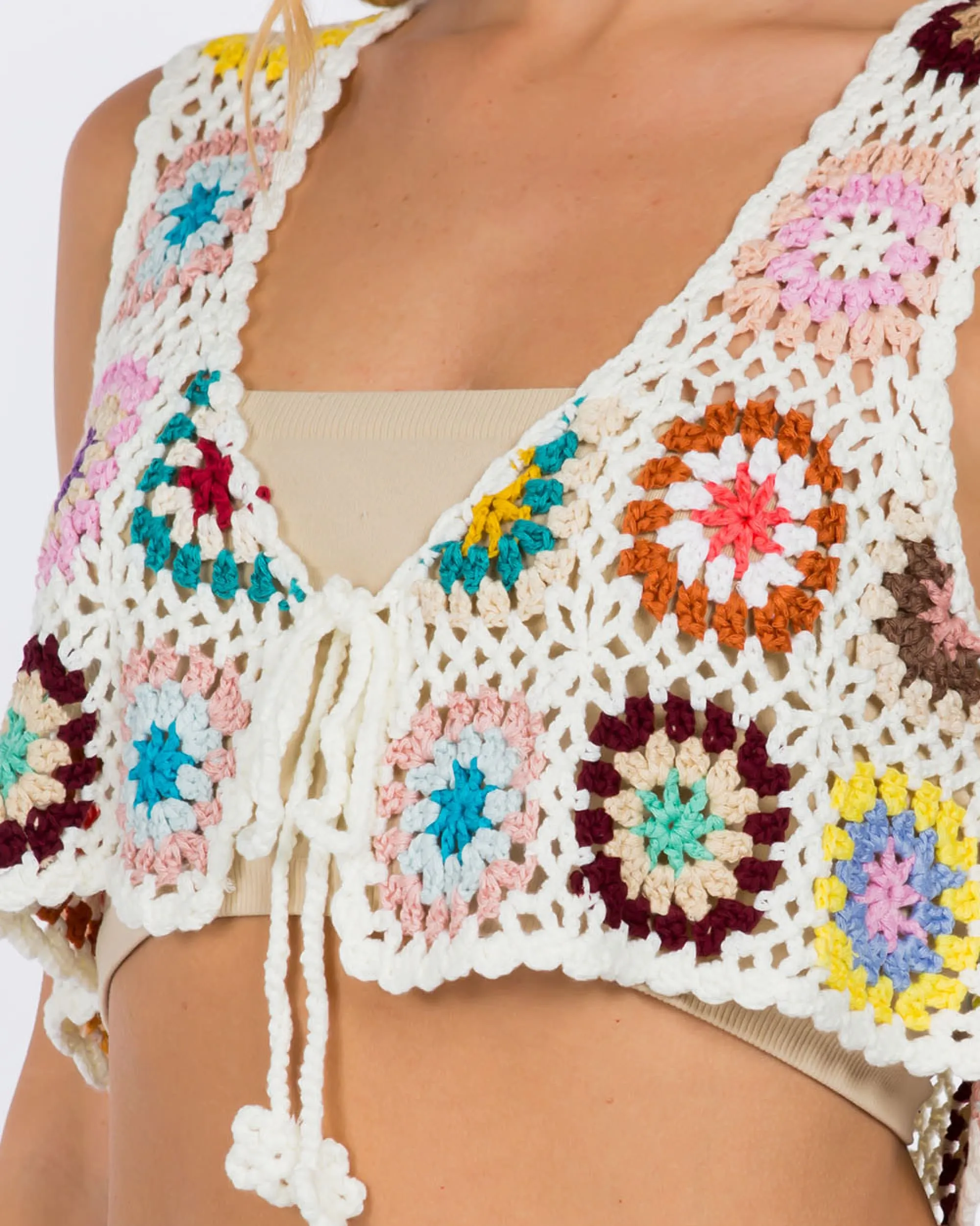 Rainbow Tie Crochet Vest
