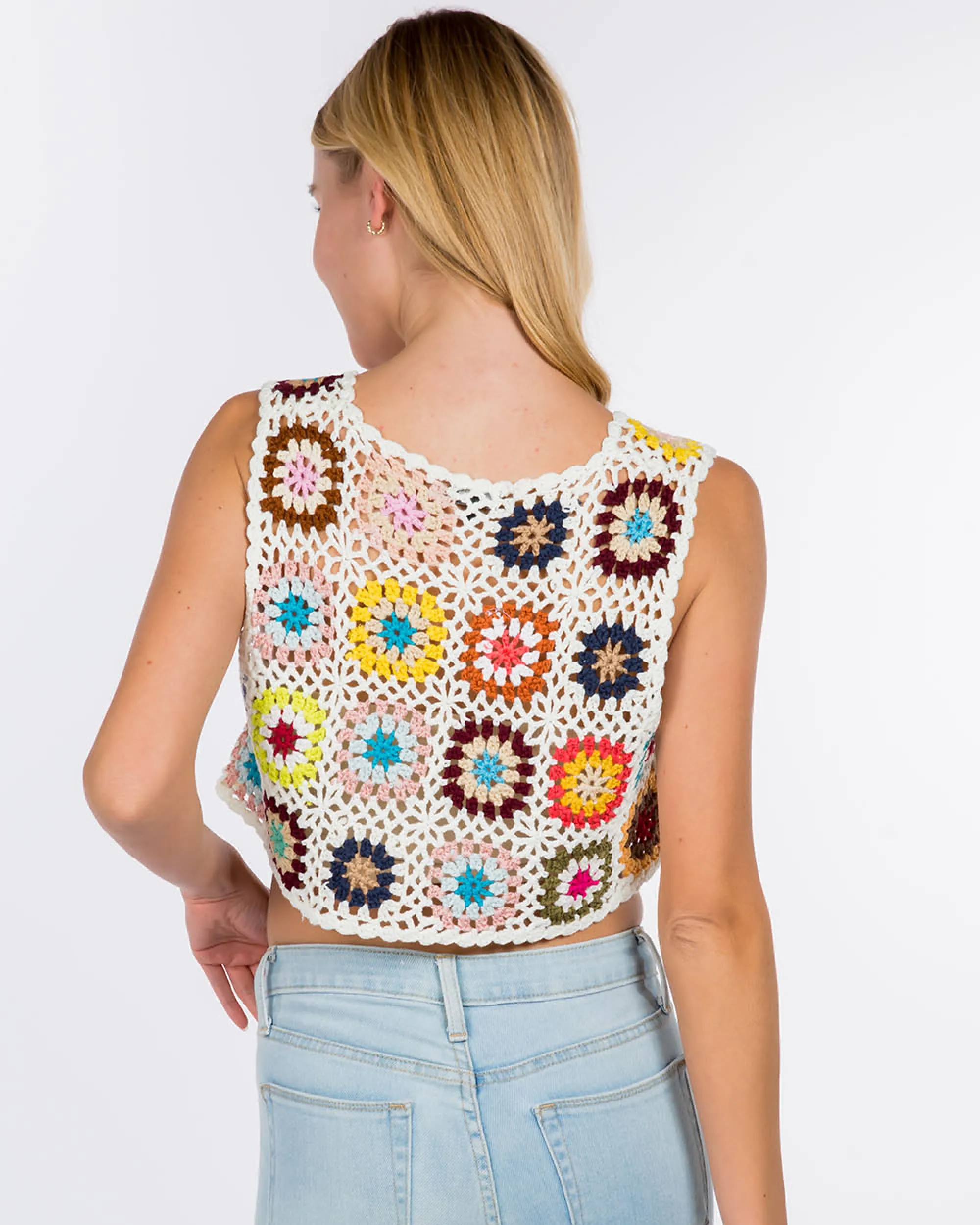 Rainbow Tie Crochet Vest