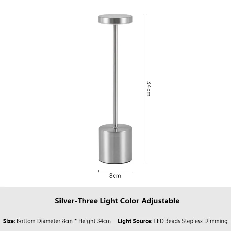 Rechargeable LED Touch Lamp with 3-Color Adjustable Ambient Light