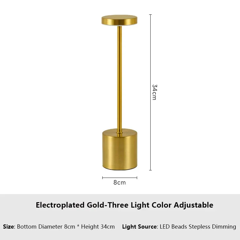 Rechargeable LED Touch Lamp with 3-Color Adjustable Ambient Light