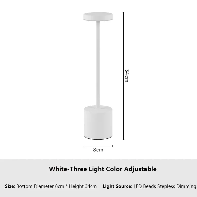 Rechargeable LED Touch Lamp with 3-Color Adjustable Ambient Light