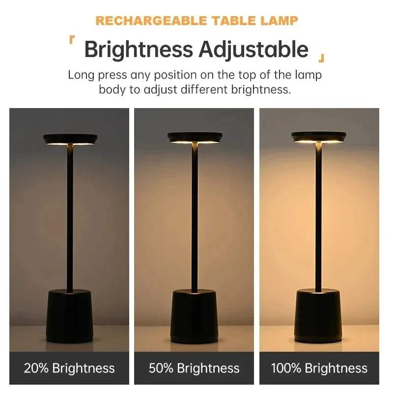 Rechargeable LED Touch Lamp with 3-Color Adjustable Ambient Light