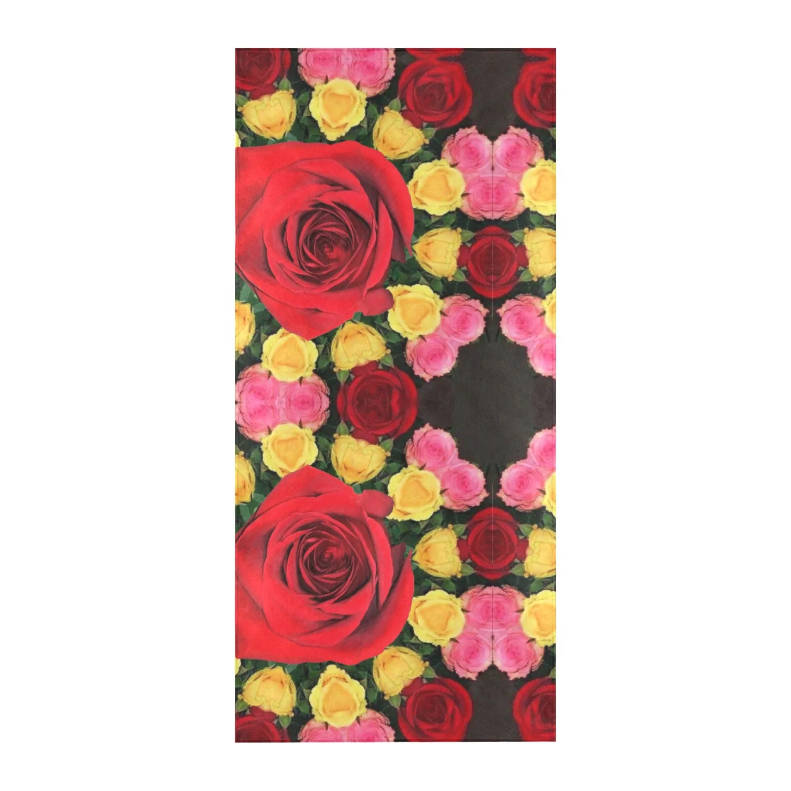 Red and Yellow Roses Beach Towel 32"x 71" (Made In USA)