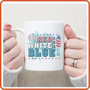 Red White and Blue | 4th of July Mugs -11oz Coffee Mug by SEC Apparel