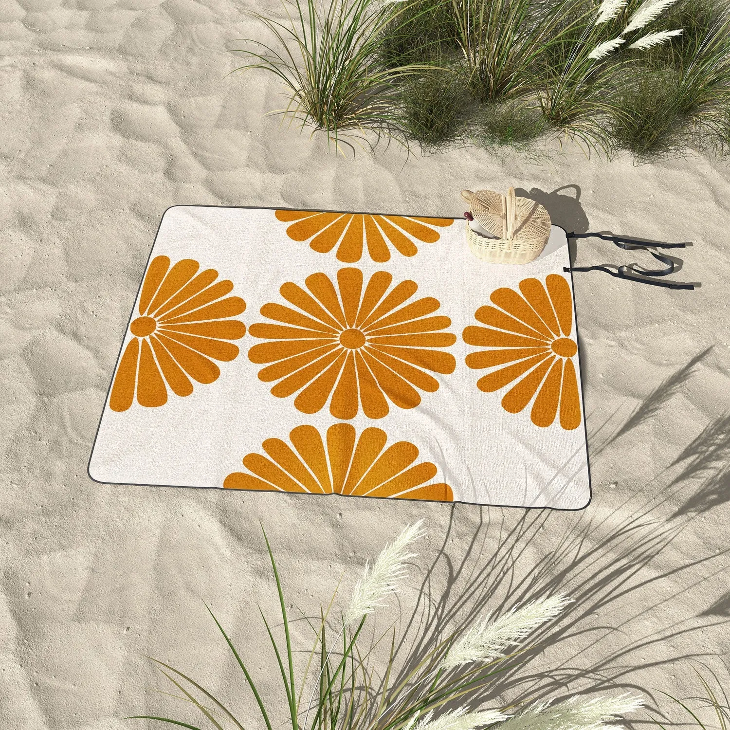 Retro Daisy V Picnic Blanket
