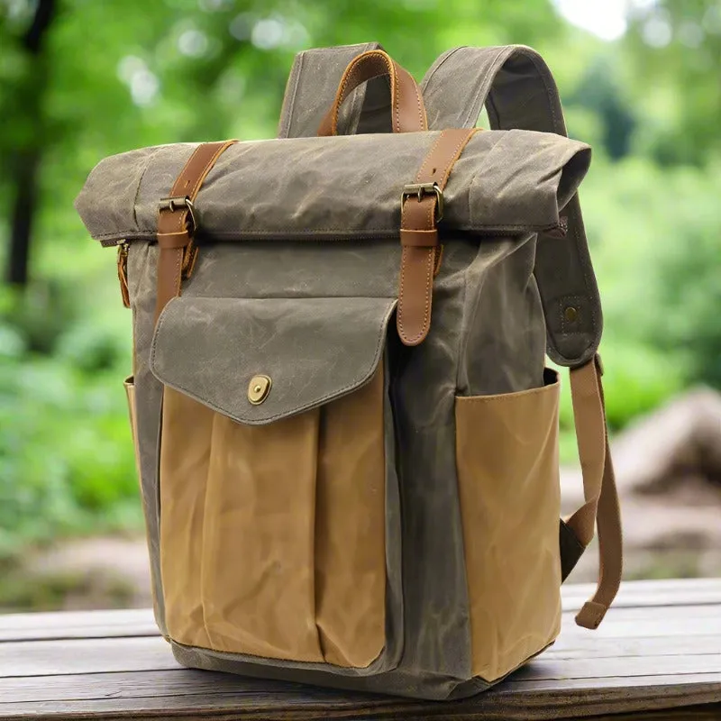 Retro Durable Travel Canvas Backpack with Multiple Pockets | Stylish and Sturdy Design