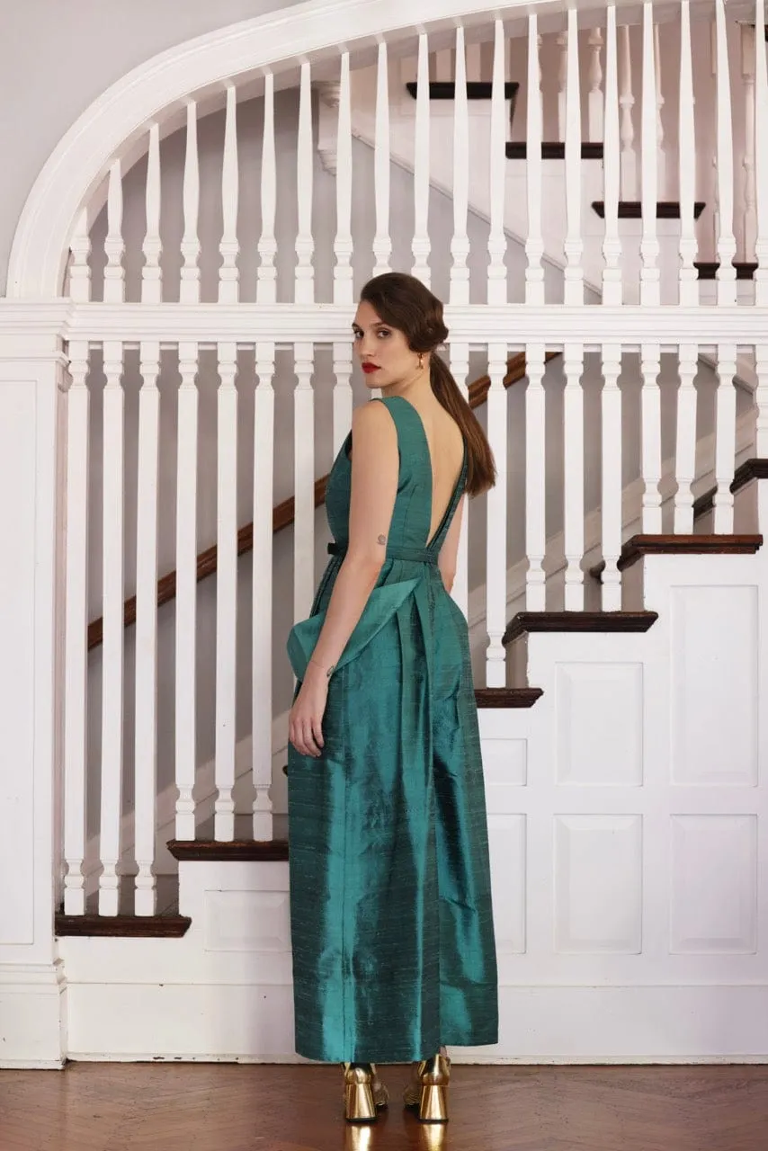 Reva Jumpsuit in Silk Dupioni
