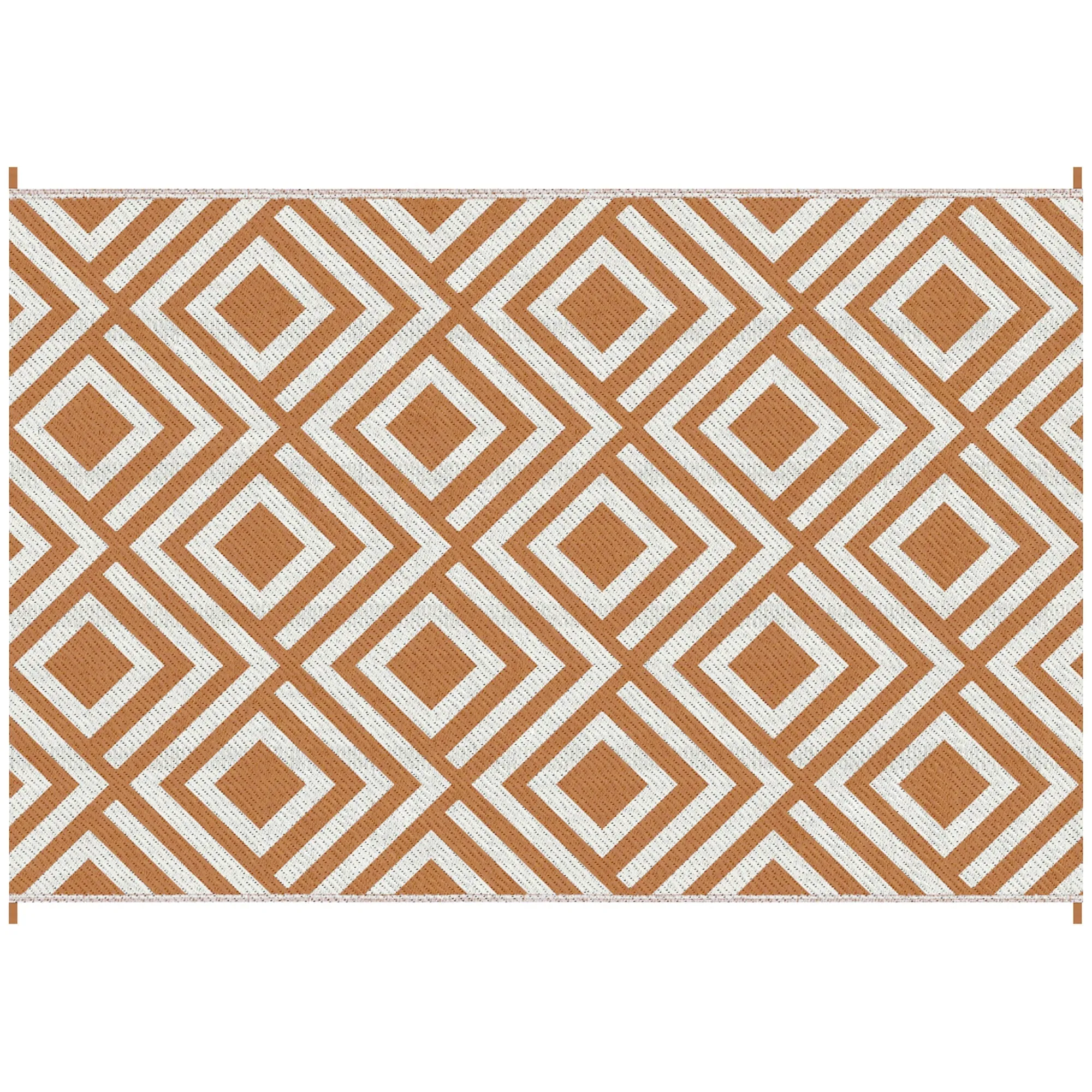 Reversible Outdoor Rug with Carry Bag and Ground Stakes