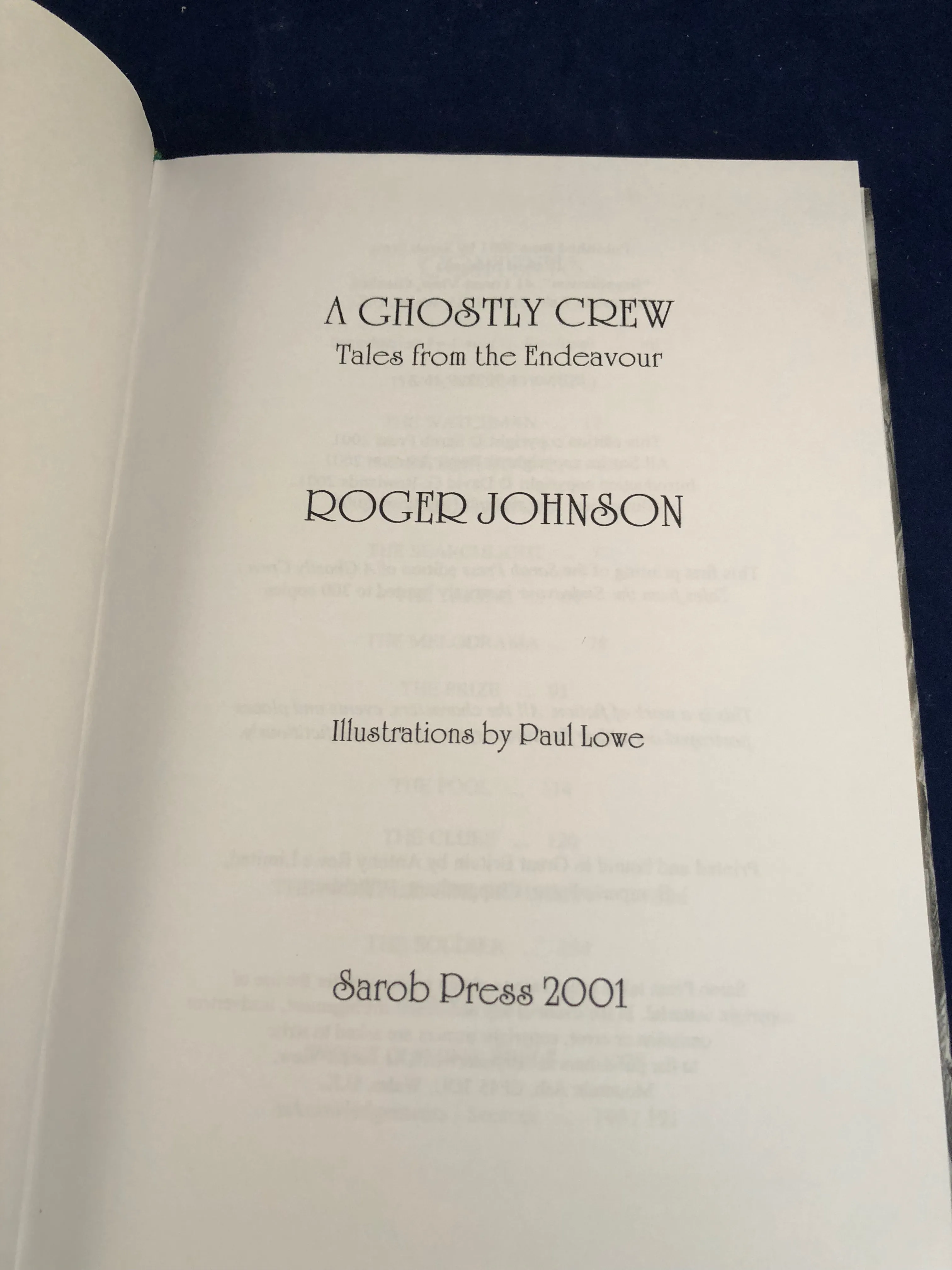 Roger Johnson - A Ghostly Crew, Tales from the Endeavour, Sarob Press 2001, Limited