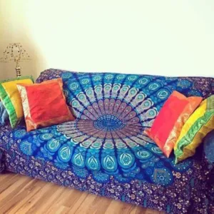 Round Tapestry Wall Hanging Beach Throw Towel Mat Blanket with Tassels
