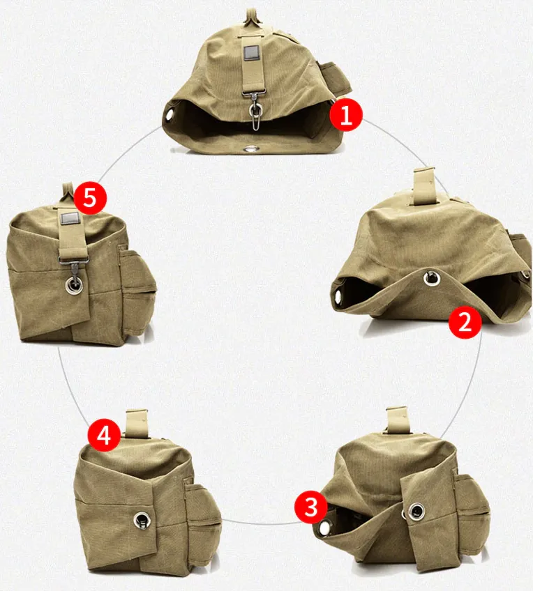 Rugged Canvas Top Loader Pack Bushcraft Backpack, Three Sizes, M/L/XL