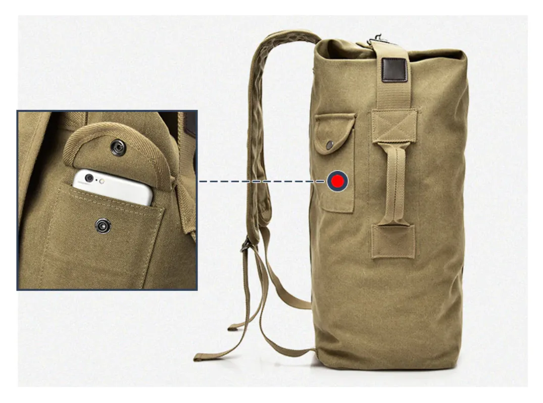 Rugged Canvas Top Loader Pack Bushcraft Backpack, Three Sizes, M/L/XL