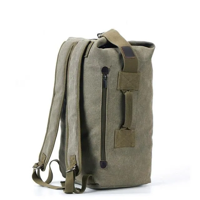 Rugged Canvas Top Loader Pack Bushcraft Backpack, Three Sizes, M/L/XL