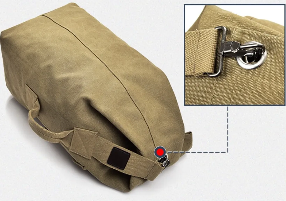 Rugged Canvas Top Loader Pack Bushcraft Backpack, Three Sizes, M/L/XL