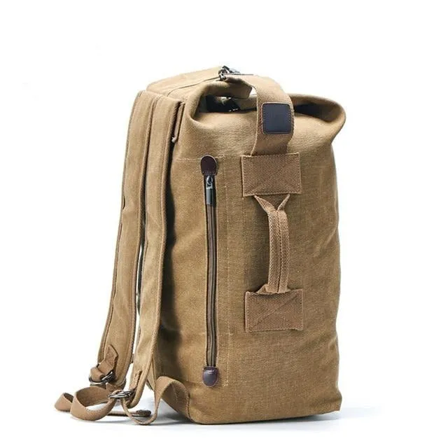 Rugged Canvas Top Loader Pack Bushcraft Backpack, Three Sizes, M/L/XL